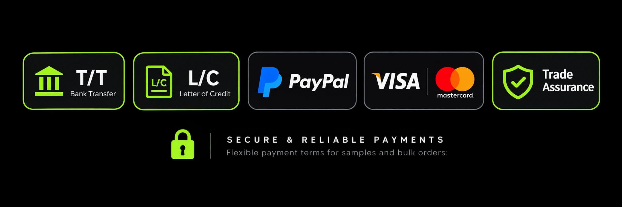 Secure business payment and transaction options