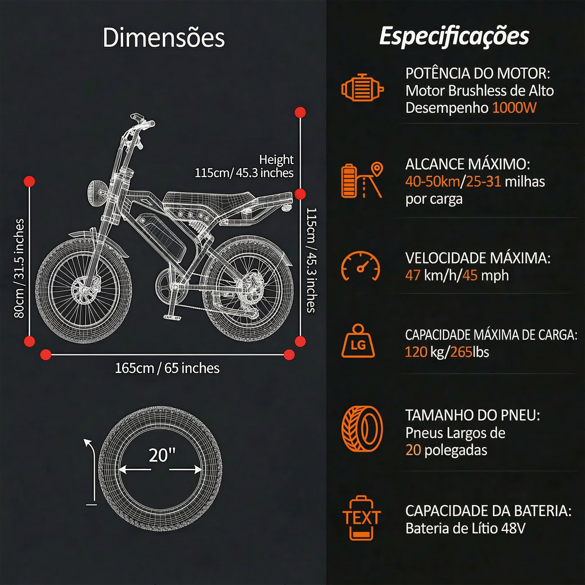 ATV20 Brazil Stock Electric Bike feature 4