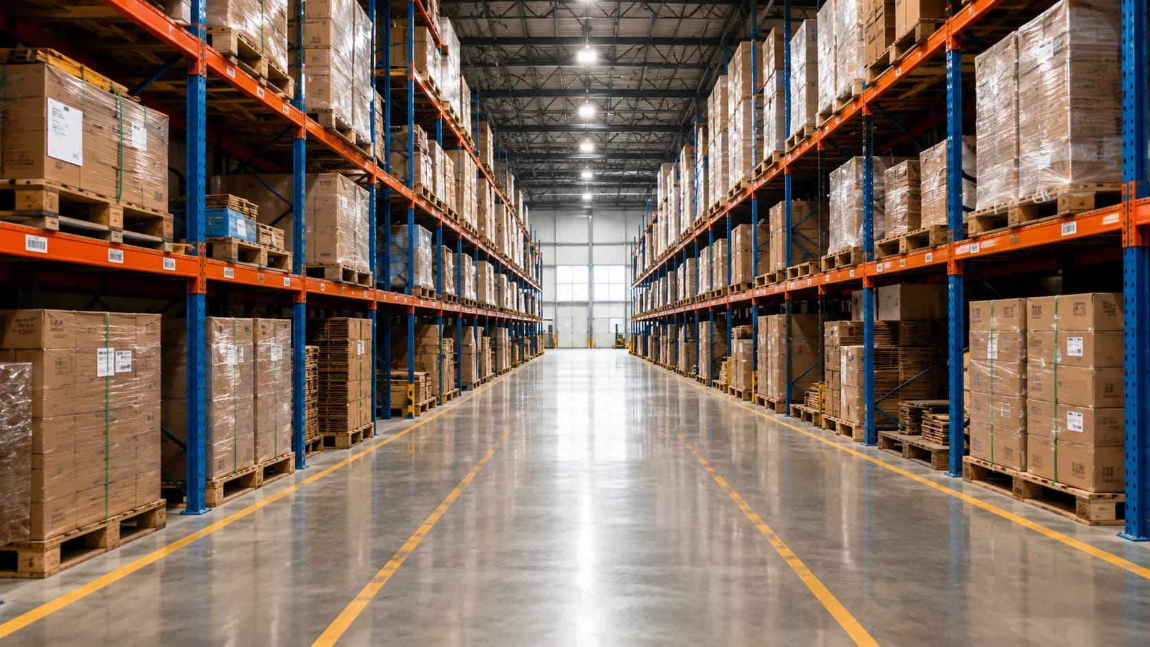 Organized local warehouse aisle